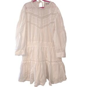 LoveShackFancy for Target White Lace Pintuck Embroidered Mini Dress XL Boho